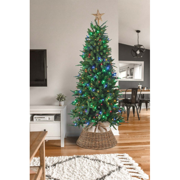 The Holiday Aisle® 7' Lighted Artificial Spruce Christmas Tree Wayfair